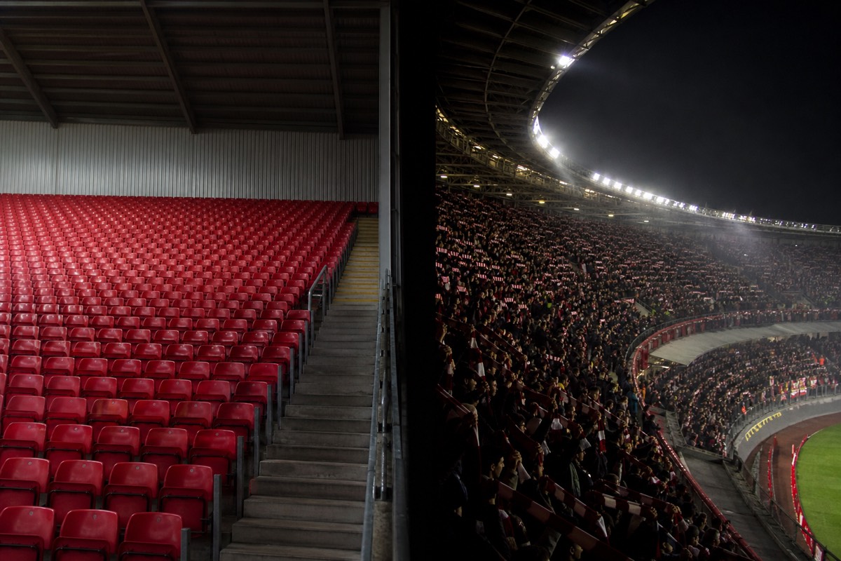 The stands of Anfield stadium set for a big occasion