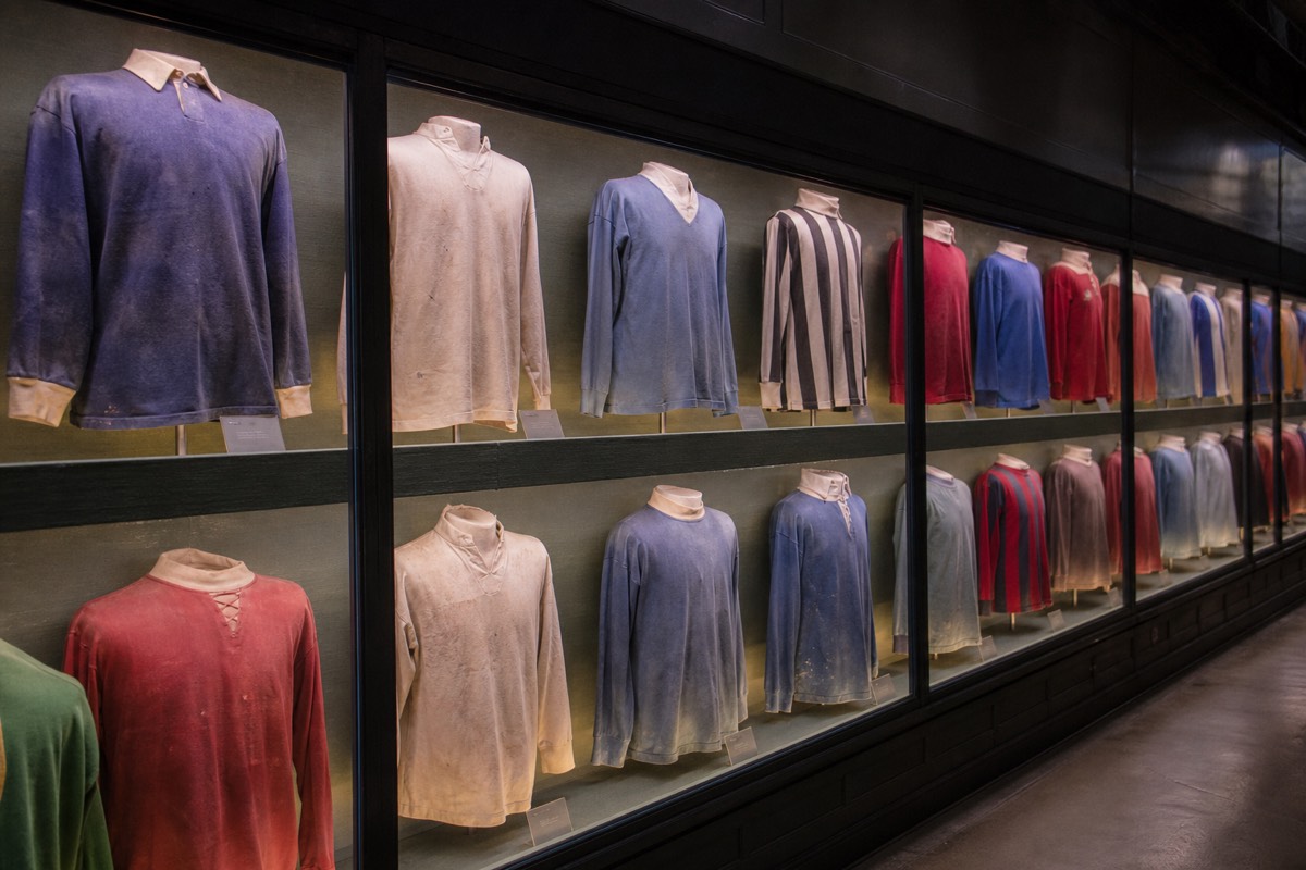An interactive exhibit inside the stadium museum