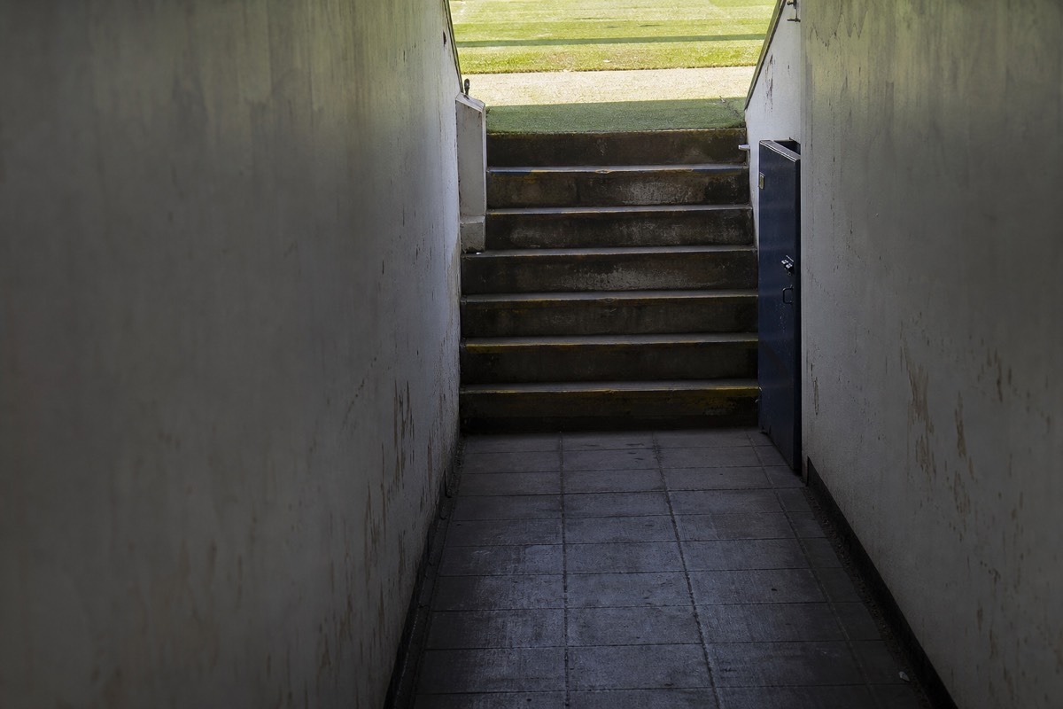 The players' tunnel leading out to the Anfield pitch