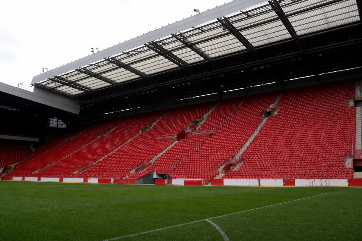 The Kop, the famous single-tier home stand at Anfield